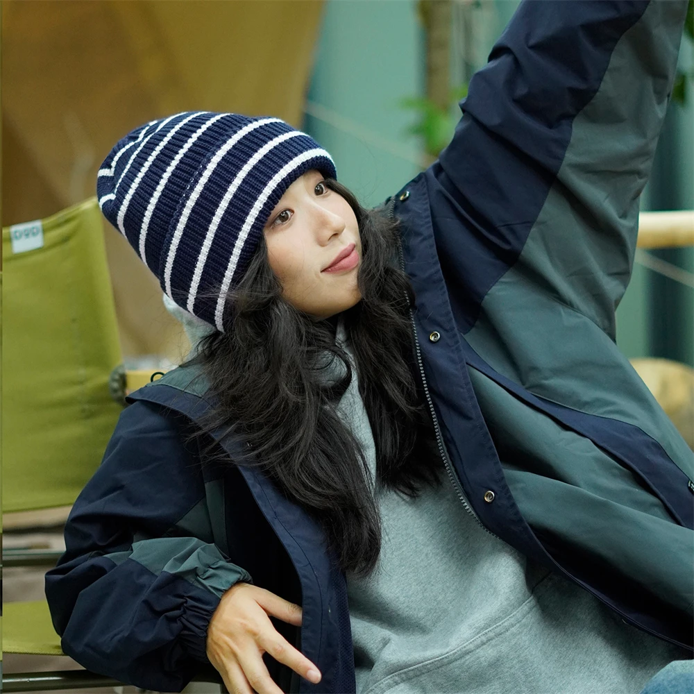 Mutsen voor grote hoofden mannen winterhoeden mannen vrouwen lange gebreide hoeden casual effen kleur beanie geschikt voor outdoor sport winkelen (kleur: zwart