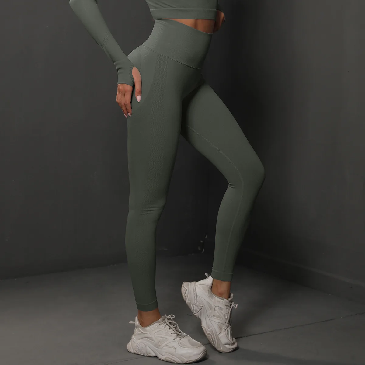 Po-Lifting-Leggings mit hoher Taille für Damen, Bauchkontrolle, Po-Lifting-Effekt, butterweiche Gym-Yoga-Hose, Push-Up-Effekt – Detail 34