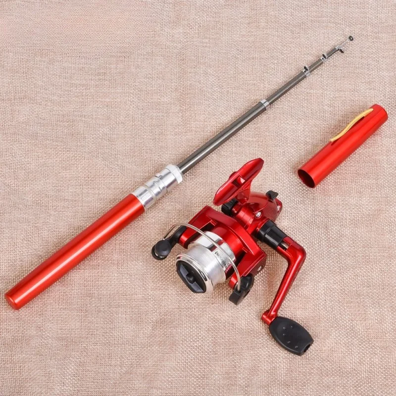 1/set Outdoor Portable Mini Pen Fishing Rod Telescopic Pocket Rod Mini Ice Fishing Pole Accessories Gear