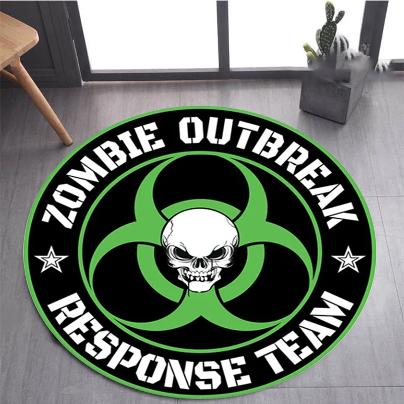 

Apocalypse to the Zombie: LOGO Round Carpet, Living Room, Bedroom, Home Decoration, Sofa, Children's Area, Non slip Floor Mats