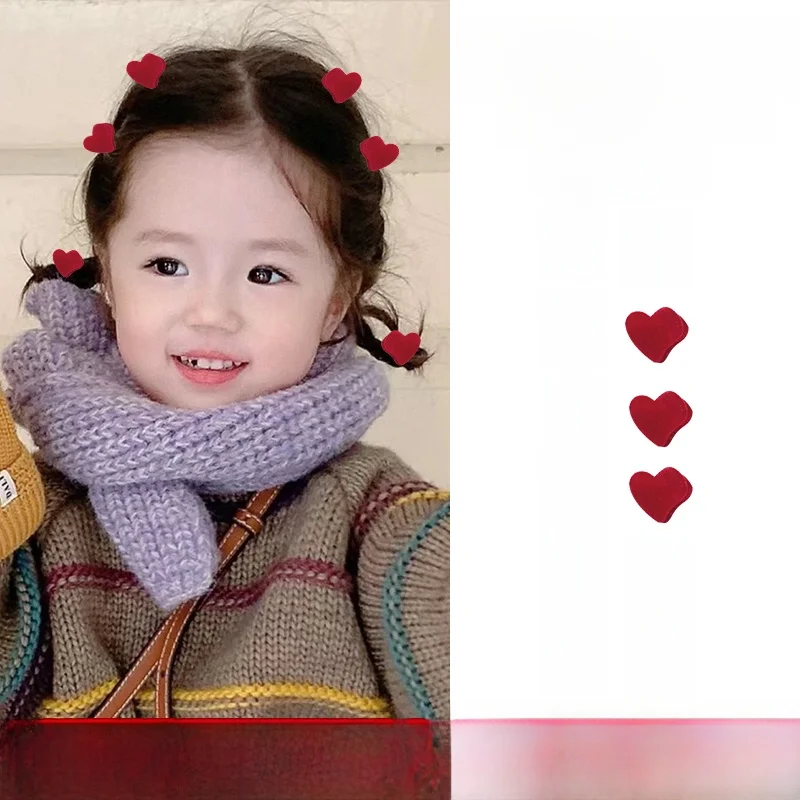 [velvet style] red heart 6+red flower 6