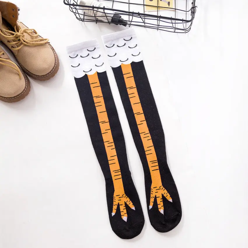 Funny Cute Chicken Feet Long Tube Socks Personality Thin Legs Design Hot Sale Unique Style for Fashion Lovers