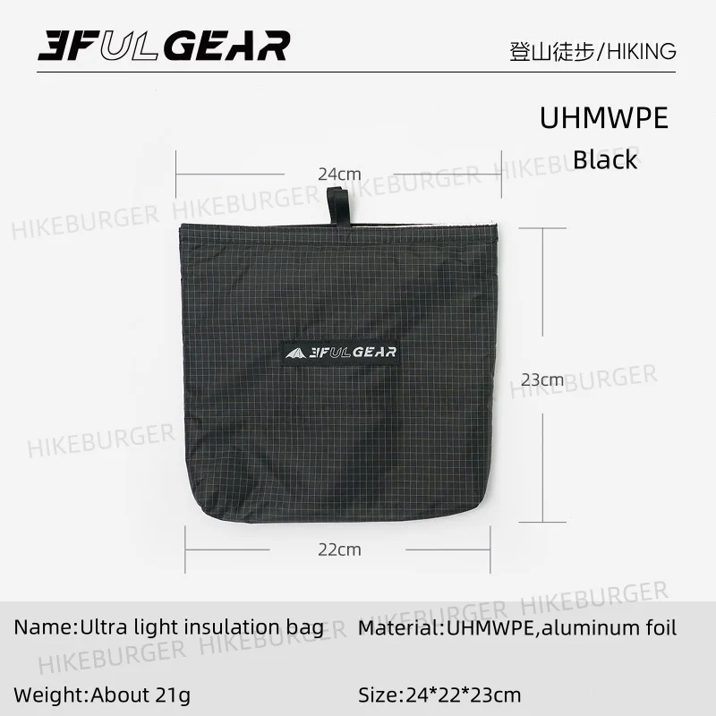 3F UL GEAR Outdoor Ultralight Insulation Bag Portable Hiking Mountainteering Aluminum Foil Food Drink Keep Warm Bag Cooler Bag