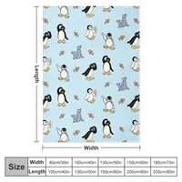 Noot pingu and friends Throw Blanket Soft Plush Plaid Cute Blanket Plaid Summer Blanket 2