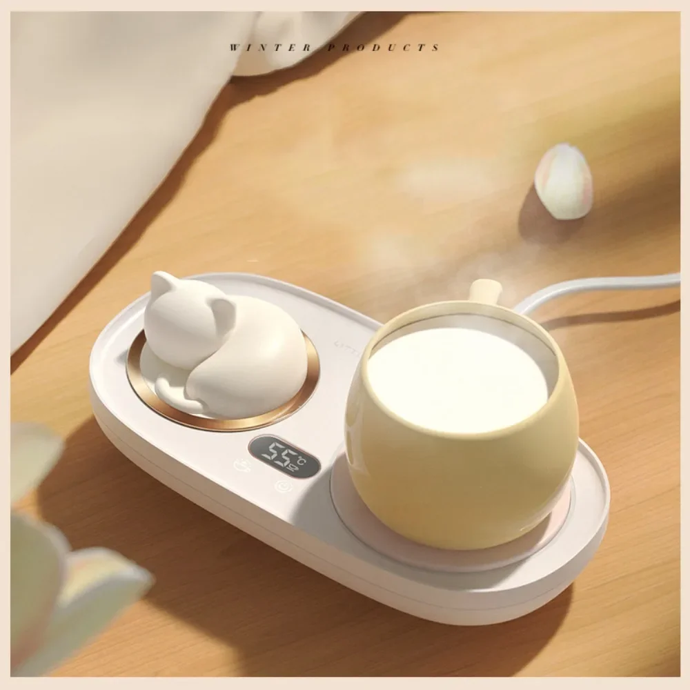 

220V Heating Coaster Milk Tea Coffee Heating Coaster 20W 3-speed Insulation Coaster Winter Beverage Insulation Cup night light