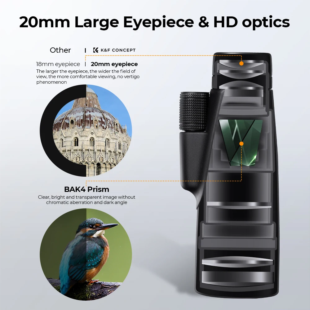 K&F Concept Outdoor 12x50 Monocular Telescope High Definition