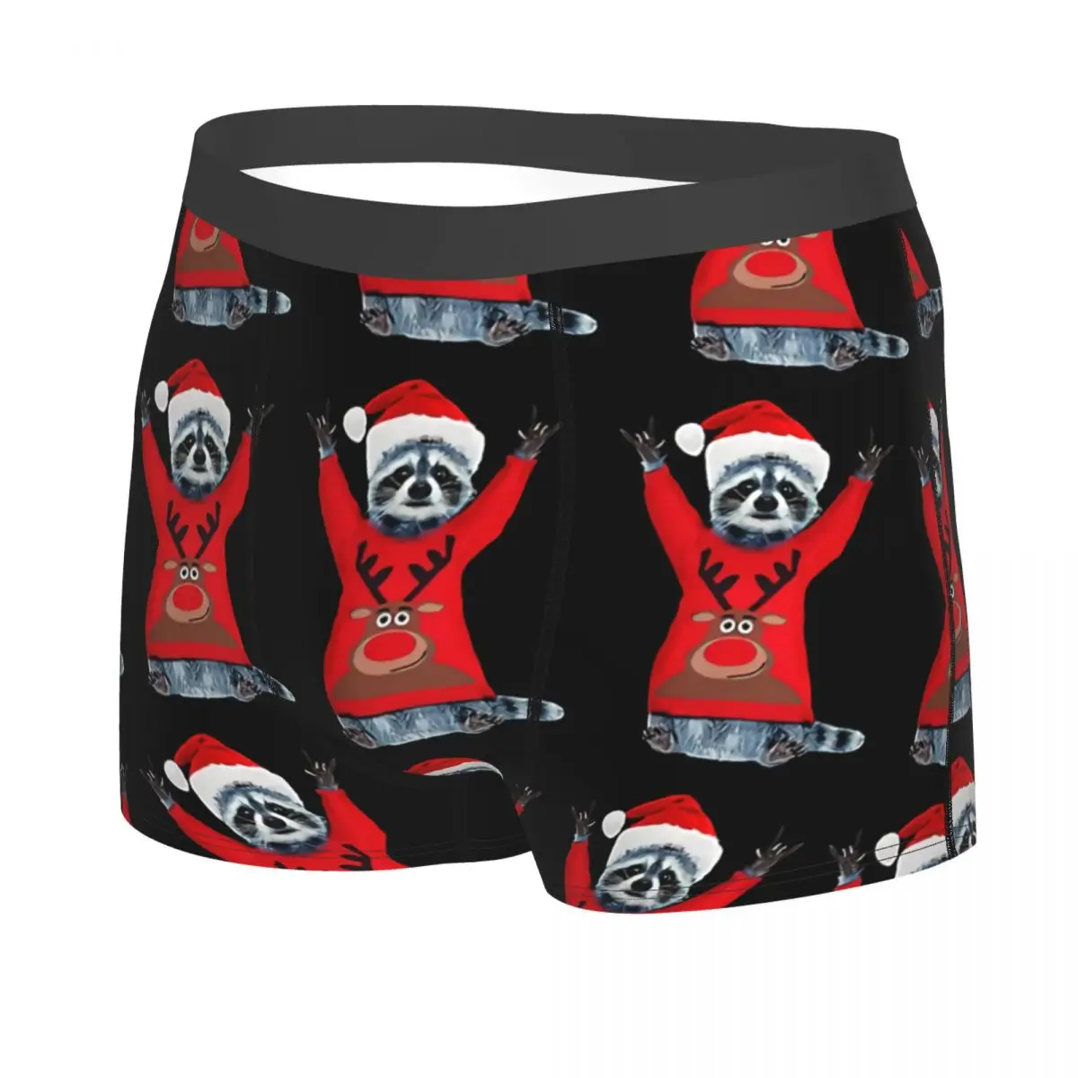 Raccoon Christmas Man's Boxer Briefs Underwear Horror Movies Highly Breathable High Quality Sexy Shorts Gift Idea 2
