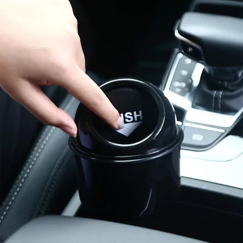 Car Trash Can Car Garbage Can Bin with Lid, Leakproof Vehicle Automotive Cup Holder Car Trash Can, Small Trash Bin For Automotive Accessories