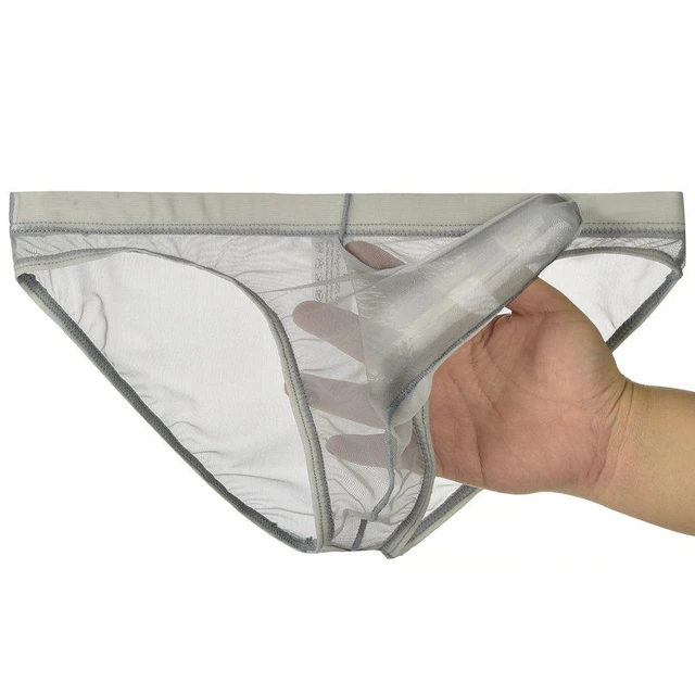 Large Size Men's Underwear Low Waist Transparent Thong Elephant Ultra Thin  Mesh T Pants Gun Egg Separation Sexy Pouch Briefs - AliExpress