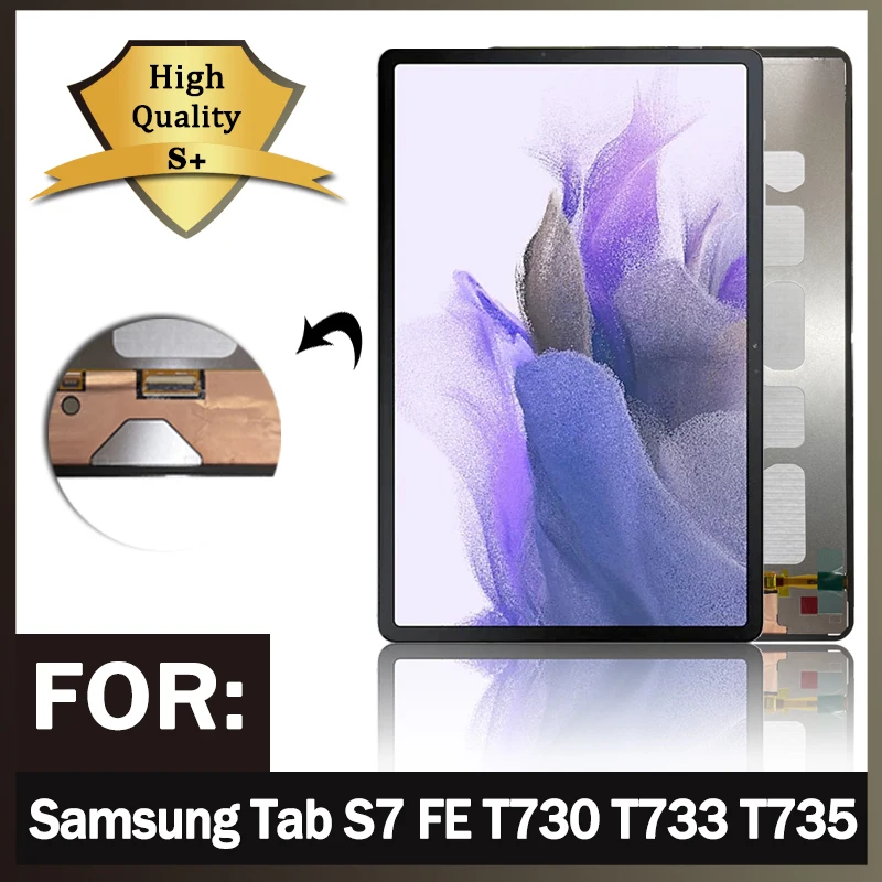 Lcd Display Touch Screen Digitador Montagem Testado para Samsung Tab s7 fe T730 T733 T735 T736 T737 T738 124