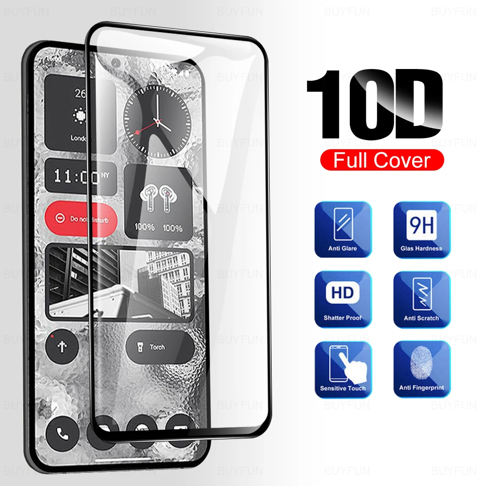 10D Full Screen Protector For Nothing Phone (2) HD Black sealing edge