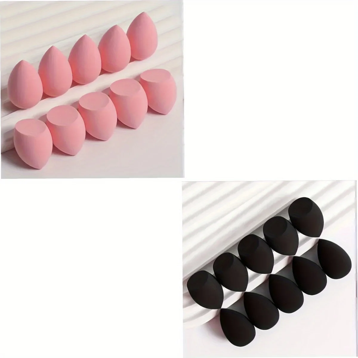 10pcs Hydrophilic PU Sponge Set-Latex-Free Multi-Color for Liquid/Cream/Powder | Fragrance-Free for Beige Tones & All Skin Types