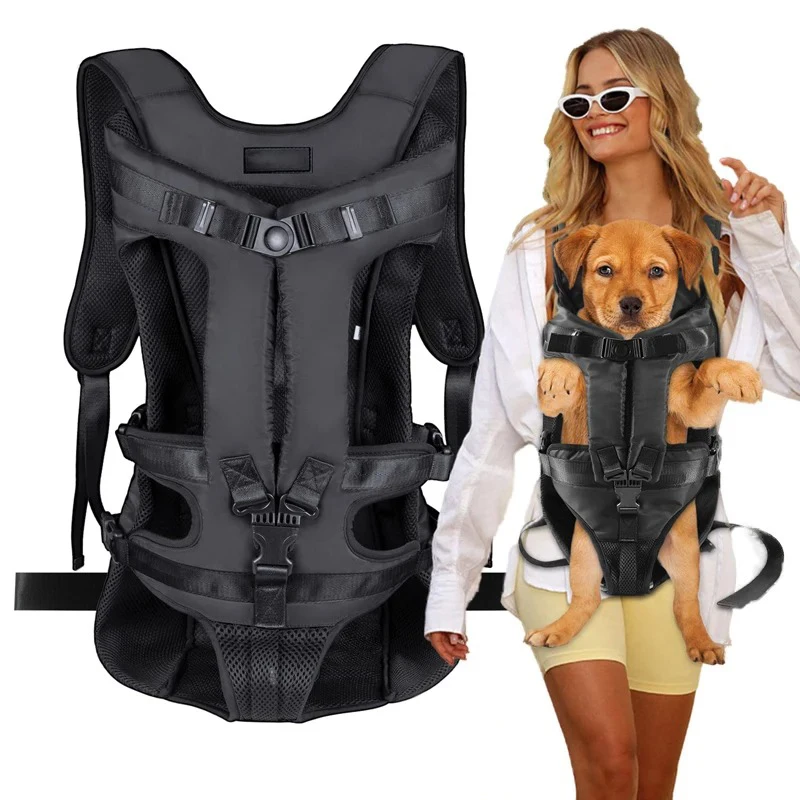 

Portable Dog Backpack Carrier Adjustable Pet Carriers Front Facing Travel Carrying For Small Medium Cat Dogs Travel Bag