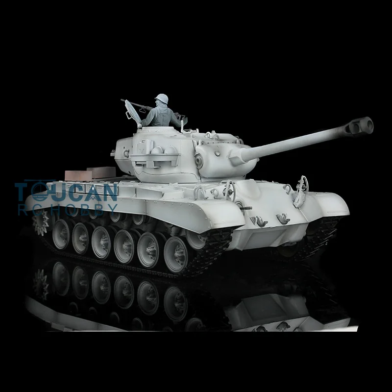 HENG LONG 1/16 7.0 Upgraded FPV USA M26 Pershing RTR RC Tank 3838 Metal Tracks BB Unit Pellets Toys for Boys Smokeing TH17318 5