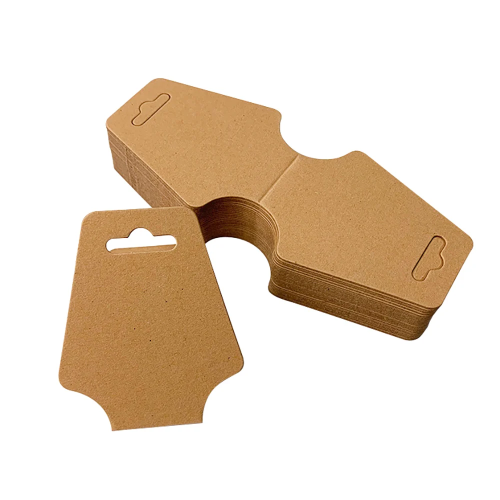 50 Stück faltbare leere Kraft-Paket-Display-Karte für DIY-Halskette, Armband, Ohrring, Haarband, Preis-Hängeetikett, Schmuckherstellungszubehör – Detail 2