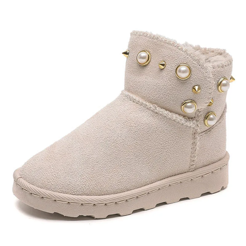 

2023 Fashion Girls Snow Boots Children Plush Warm Cotton Shoes Winter Non-slip Princess Kids Solid Color Ankle Boots CSH1495