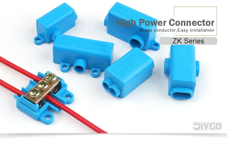 5PCS High Power 1 In Mehrere Out 60A/400V Verdrahtung Terminal Schraube Locking Crimp Draht Kabel Stecker ZK-306 ZK-506 Junction Box – Detail 2