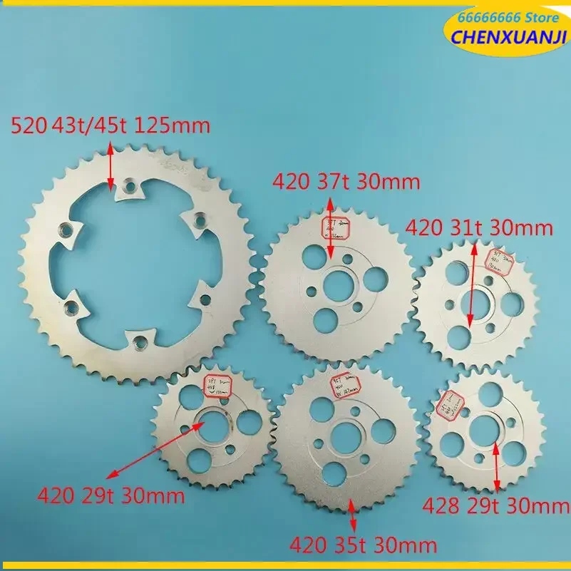 420/428/520 29T/31T/35T/37T/45T tooth 30mm 125mm drive gear Drive monkey Chain Sprocket for motorcycle monkey Bike