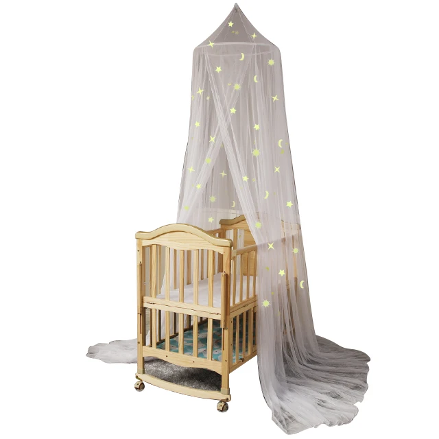 Beautiful Fluorescent Stars And Moon Glowing In The Dark Baby Mosquito Net Crib Net