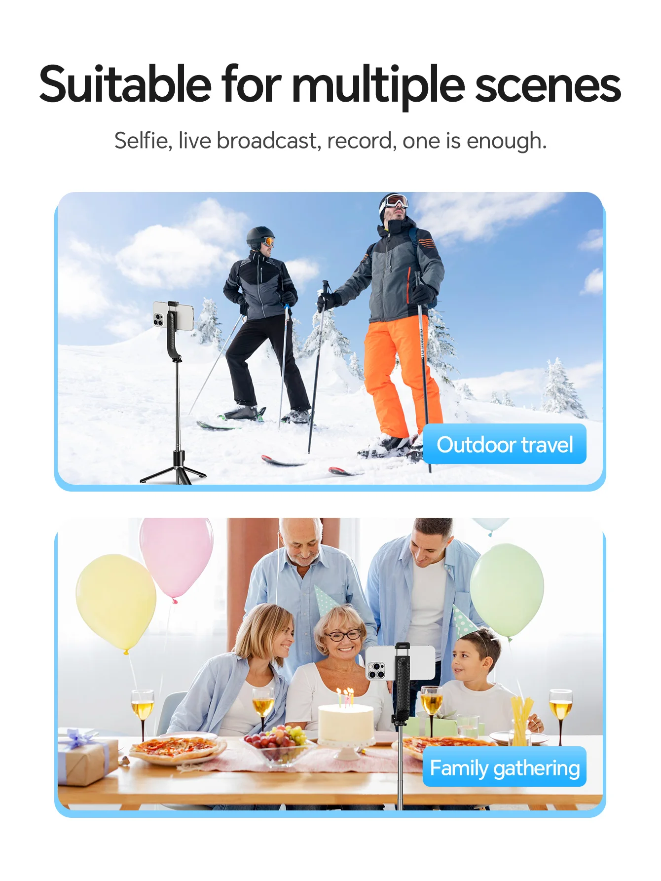 HOCO K20 2-in-1 Selfie Stick Tripod with Bluetooth Remote
