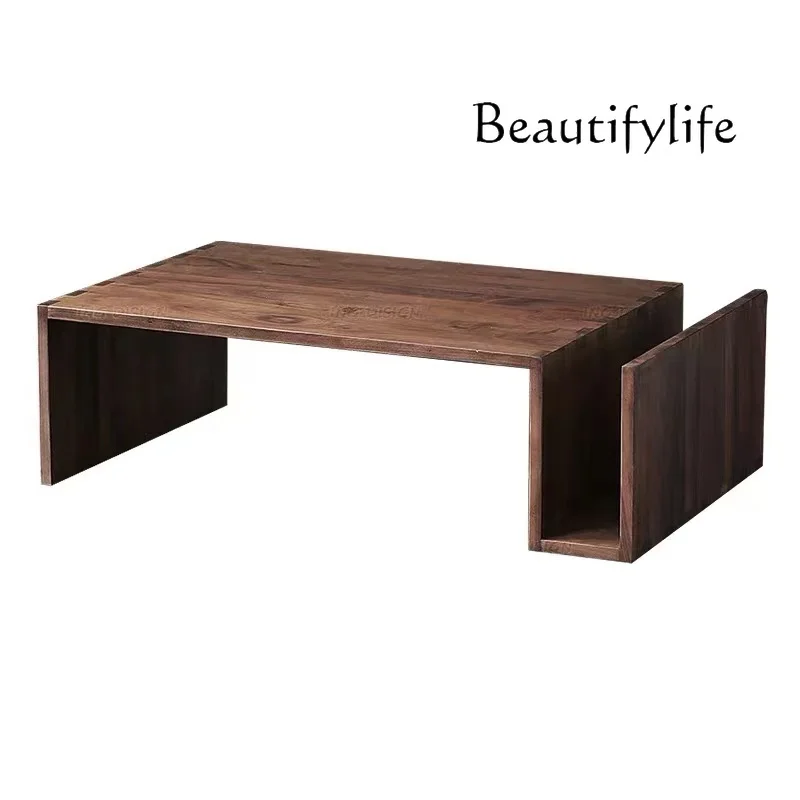

North America Black Walnut Nordic Creative Coffee Table Japanese Log Coffee Table Living Room Short Tea Table
