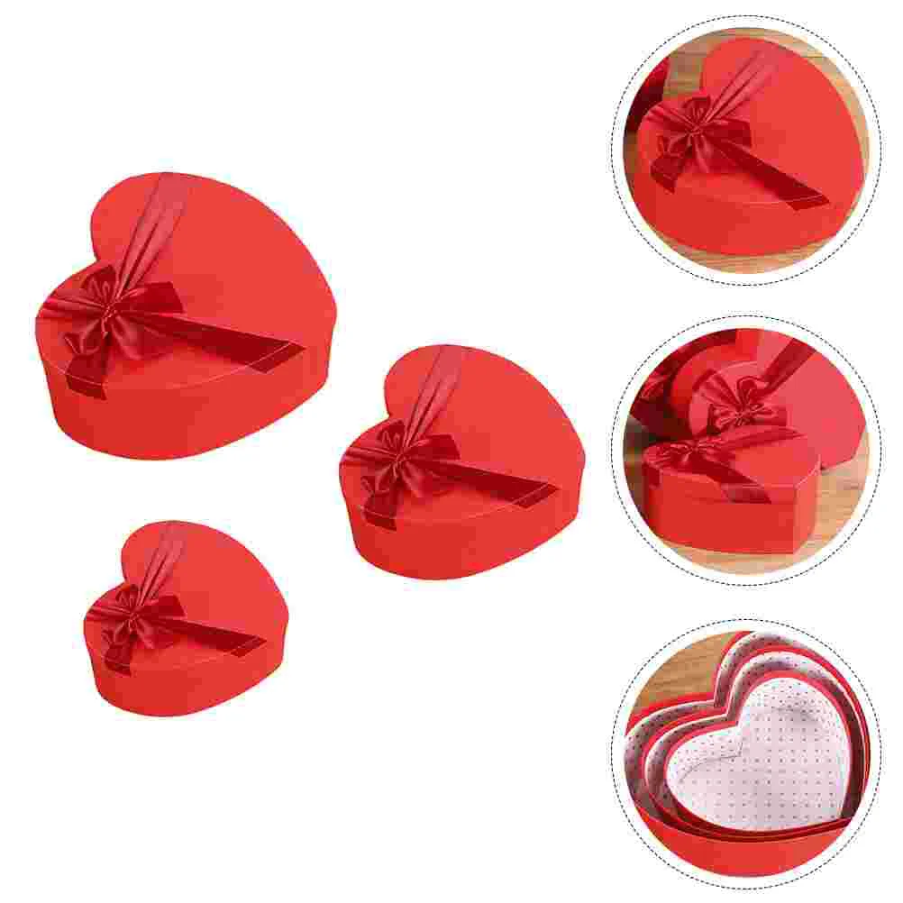 

2 Pcs Boxes Gift Accessory Red Heart Box Chocolates Packaging Rose Paper Bridesmaid Gifts
