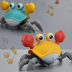 Jouet électronique interactif en forme de crabe rampant pour bébés, avec musique et lumières, jouet de Simulation 