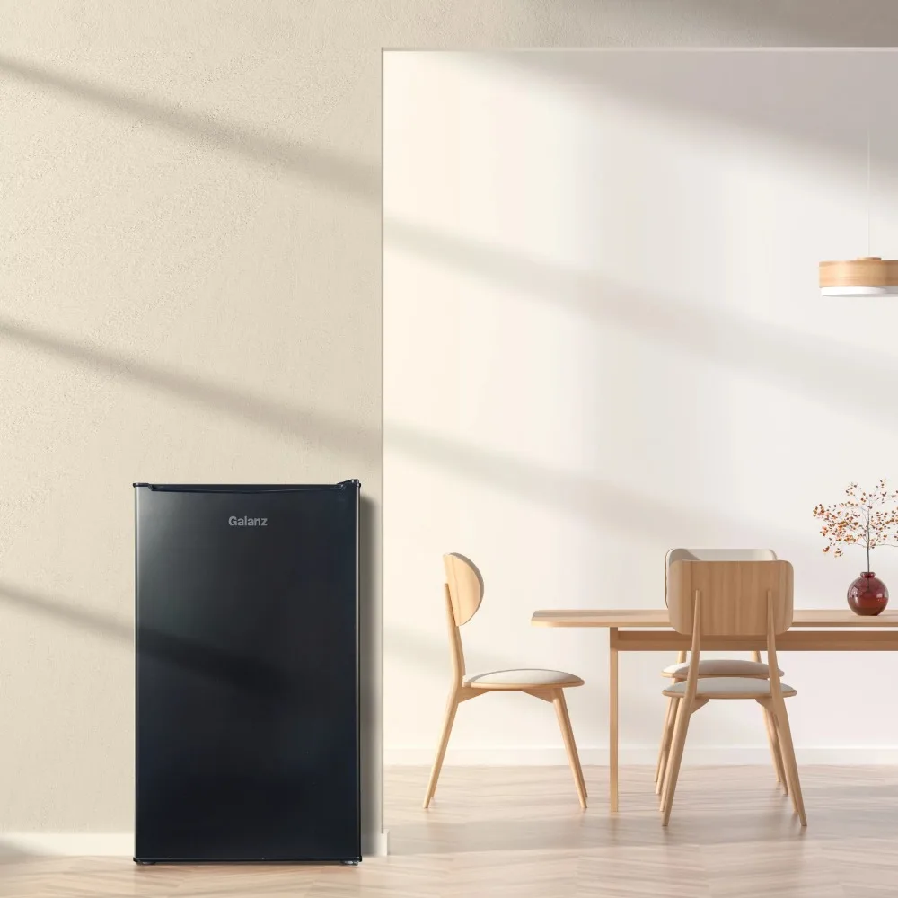 Galanz 3.3 Cu ft One Door Mini Fridge, Black Estar, New 2