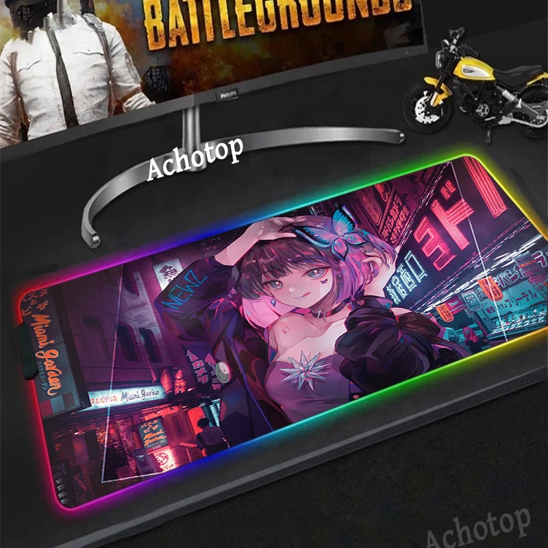 

RGB Sexy Girl Gaming Play Mats Mousepad Anime Cartoon Size Gamer Mouse Pad XXL Keyboard Desk Computer PC Mat Notbook Kawaii Pads