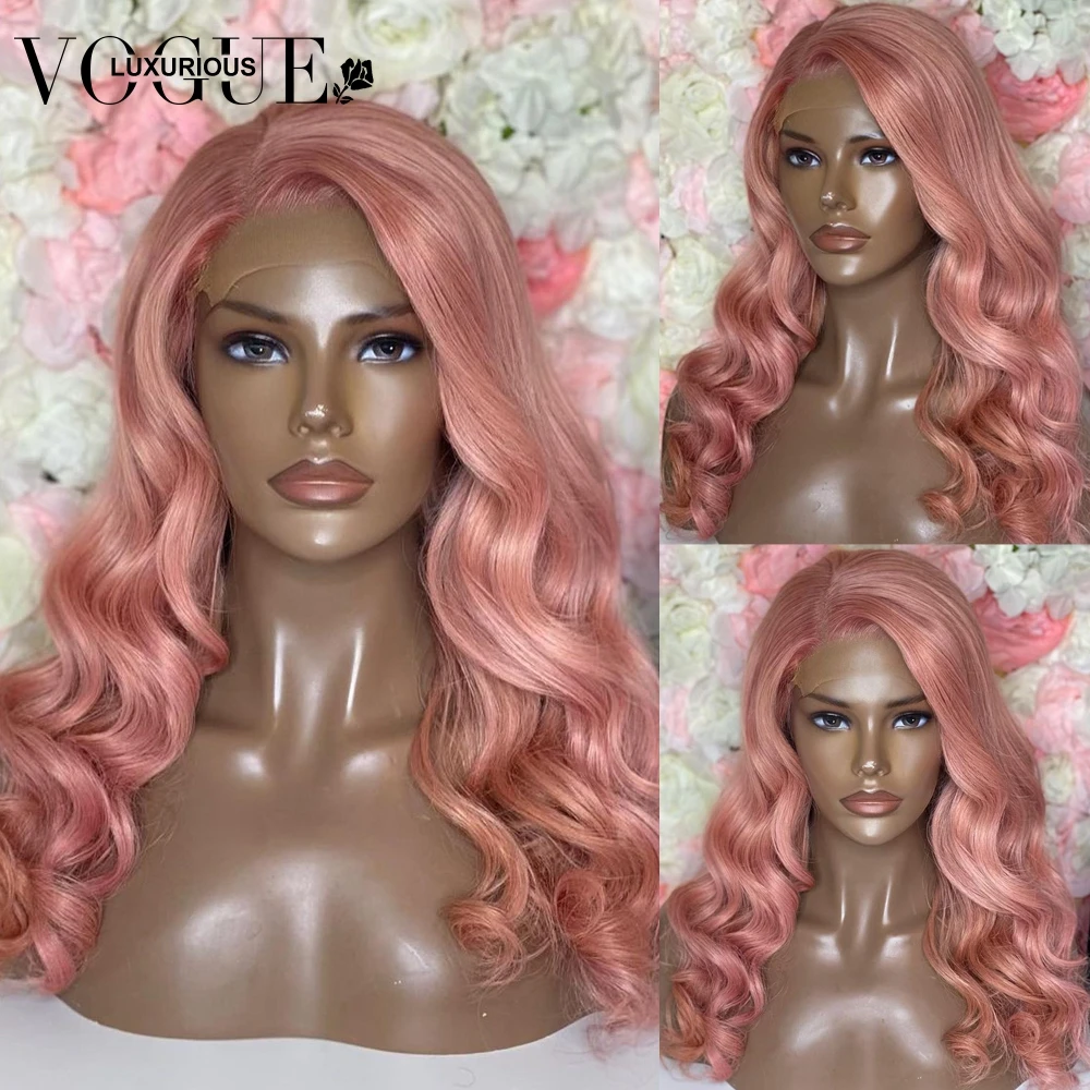 

Light Pink Lace Frontal Wigs Preplucked Hairline Brazilian Virgin Human Hair 13x4 13x6 Transparent HD Lace Loose Body Wave Wig