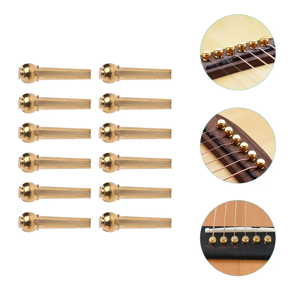 

12 Pcs Guitar Brass String Nail Pin Tuning Electric Acoustic Bridge Peg Guitars