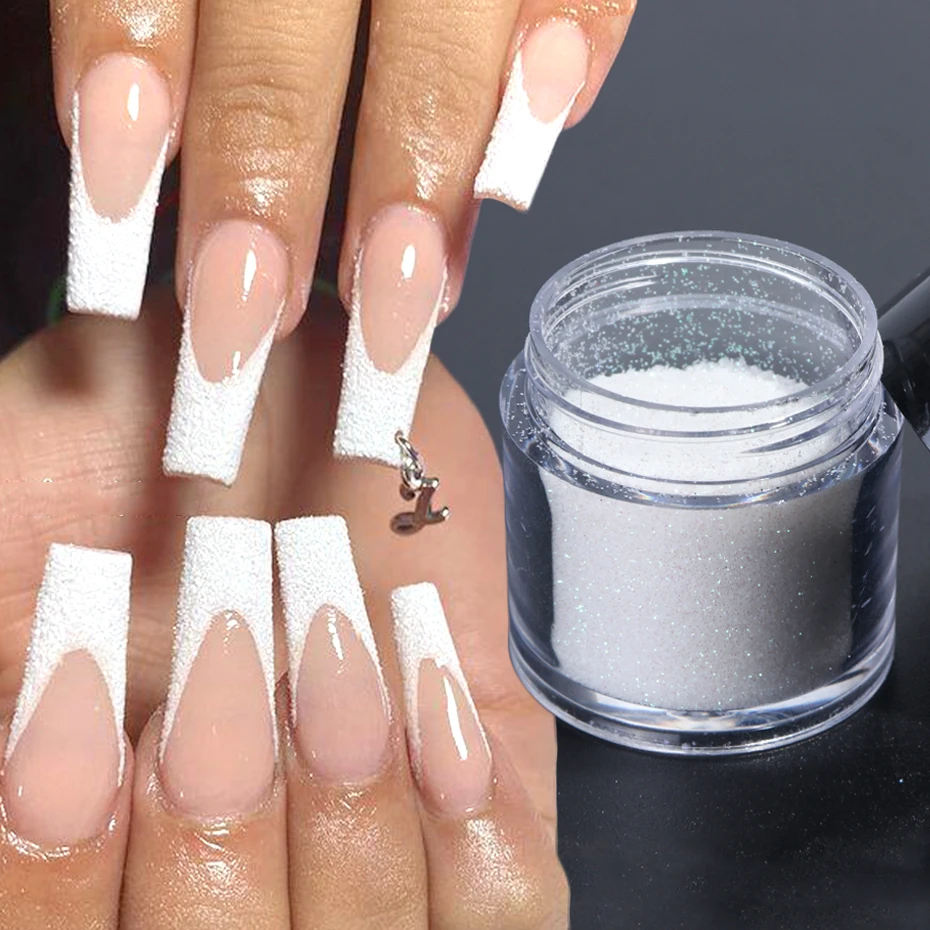 Polvo de azúcar para uñas blancas, diseño de flores nieve, copos de purpurina brillantes, pigmento, polvo, esmalte de Gel, accesorios de manicura, 1 caja, NFMN01 08 1|Brillantina de uñas| - AliExpress