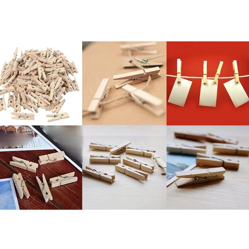 Photo Clips Clothes Pegs 100Pcs Mini Wooden