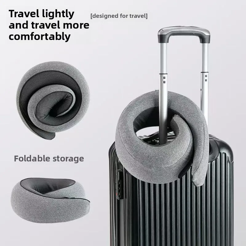 Neck Pillow Memory Foam Travel Pillow Soft Chin Support Pillow with 360-Degree Head Support