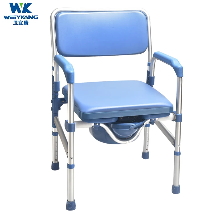Home Care Manual chair height adults toilet portable Folding Commode Chair for elderly 3