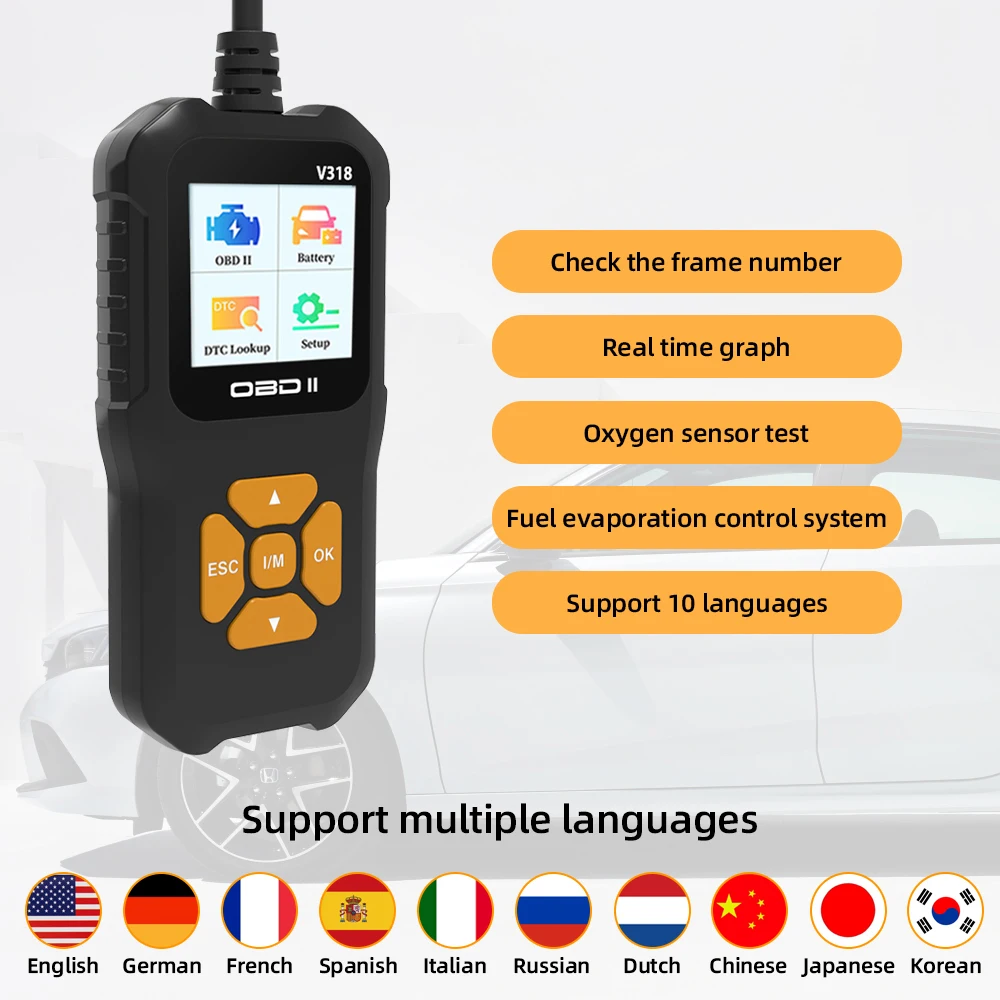 V318 Obd2 Code Reader Scanner Car Tester Diagnostic Tools Read Vehicle