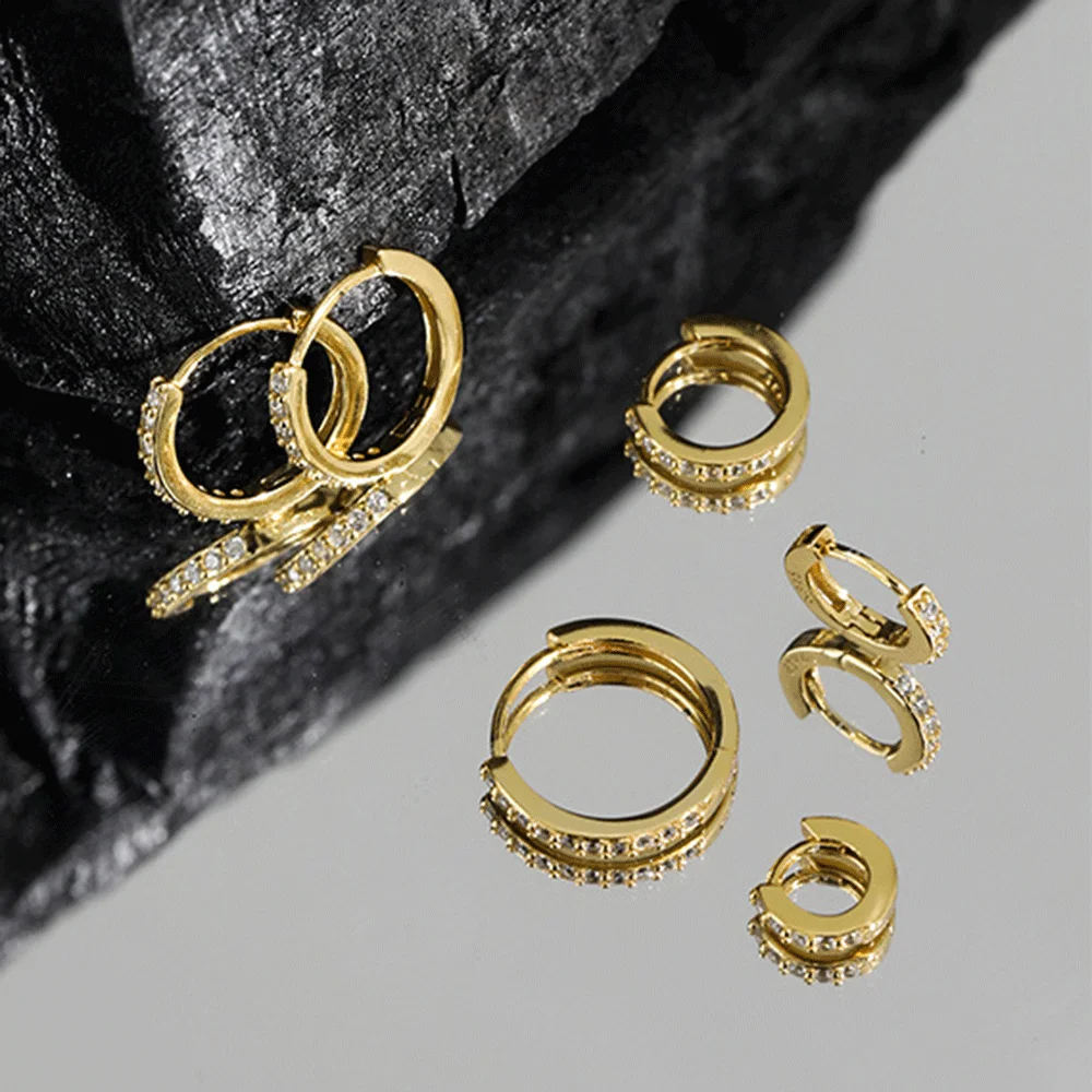 ANDYWEN 925 Sterling Silver Gold Zircon CZ 5mm 6mm 7mm 8mm To 13mm Huggies Hoops Piercing Pendiente Clips Luxury Fine Jewelry 2