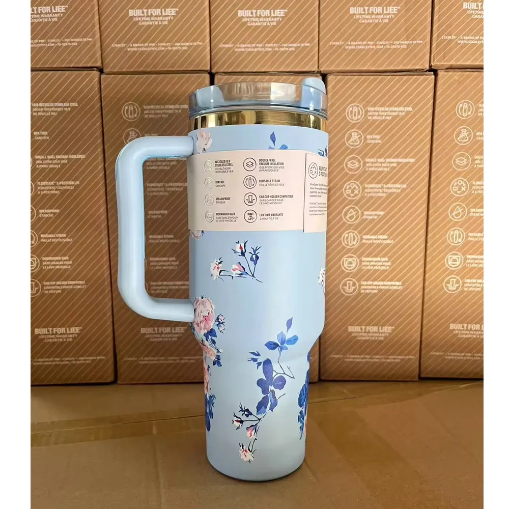thumbnail image 1 of 2025 new Large Capacity 40Oz Stainless Steel Vacuum Flask - Insulated Tumbler Cup with Lids and Straws, Perfect for Travel, 1 of 5