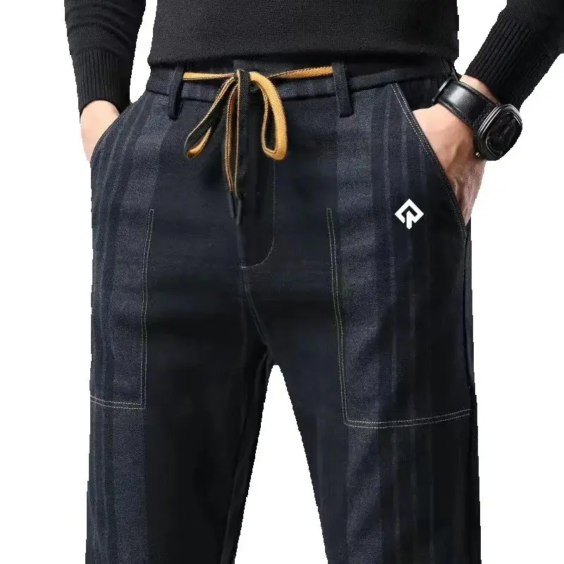 Korean Authentic Golf Pants Men Golf Wear Autumn New Casual Pants Fashion Grind Hair Lattice Sports Men Clothes