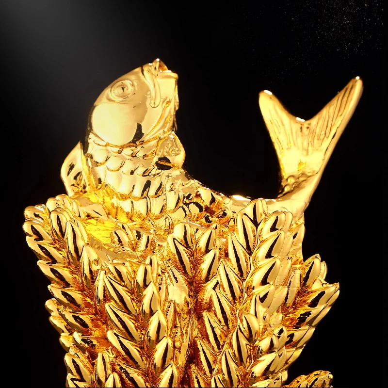 Customized Fishing Competition Resin Trophys, Lettering High-end Souvenir, Home Decor Awards Fish Shape Crystal Base Trophy, 1Pc