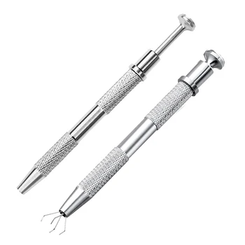 Piercing Ball Grabber Tool Pick Up with 4 Prongs Holder Diamond Claw Tweezers for Small Parts Gems Prong Jewelry Making Tool
