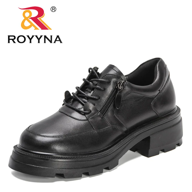 

ROYYNA 2022 новые дизайнерские туфли ручной работы на платформе для женщин обувь из натуральной кожи Женская Офисная Классическая обувь на шнуровке для женщин
