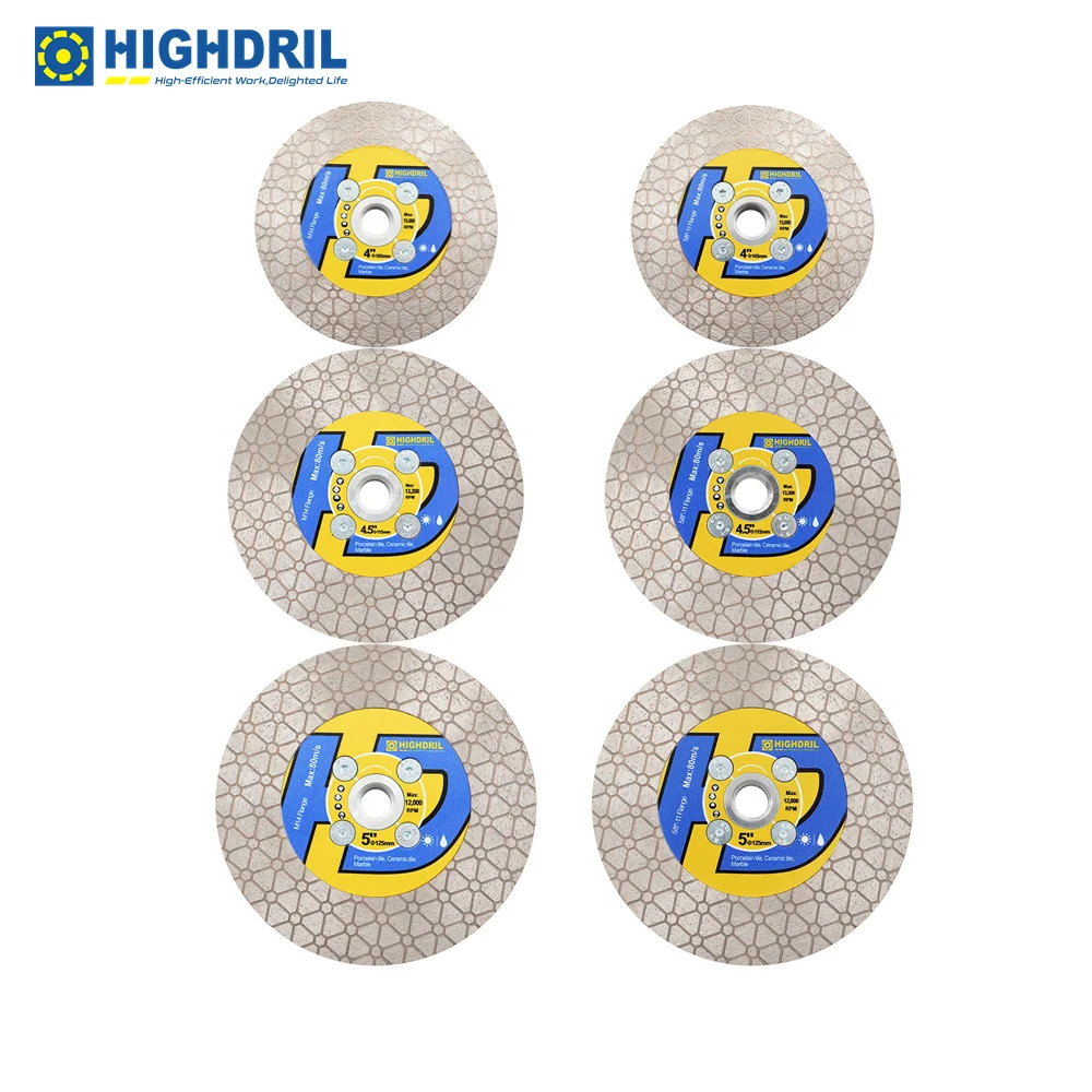 

DT-Diatool Dia 105/115/125mm Cutting and Grinding Saw Blades for Tile Ceramic Marble Stone Porcelain Cutter