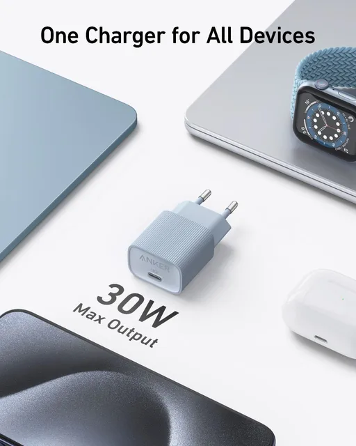 Anker Nano USB C Charger 30 W High-Speed USB C Charger PIQ 3.0 and PPS Fast Charging Power Compatible with iPhone 15/14 - Hình ảnh 3