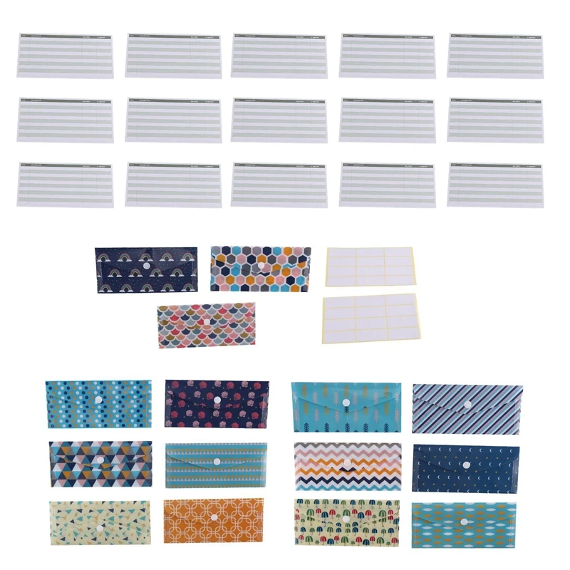 

15Pcs Cash Envelope Reusable Budget Envelopes Expense Tracking Budget Sheets And Stickers