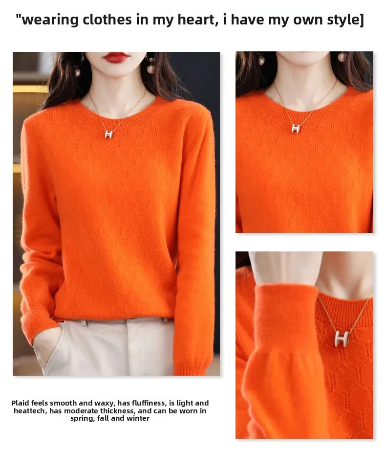 Kaschmirpullover mit Rundhalsausschnitt für Damen