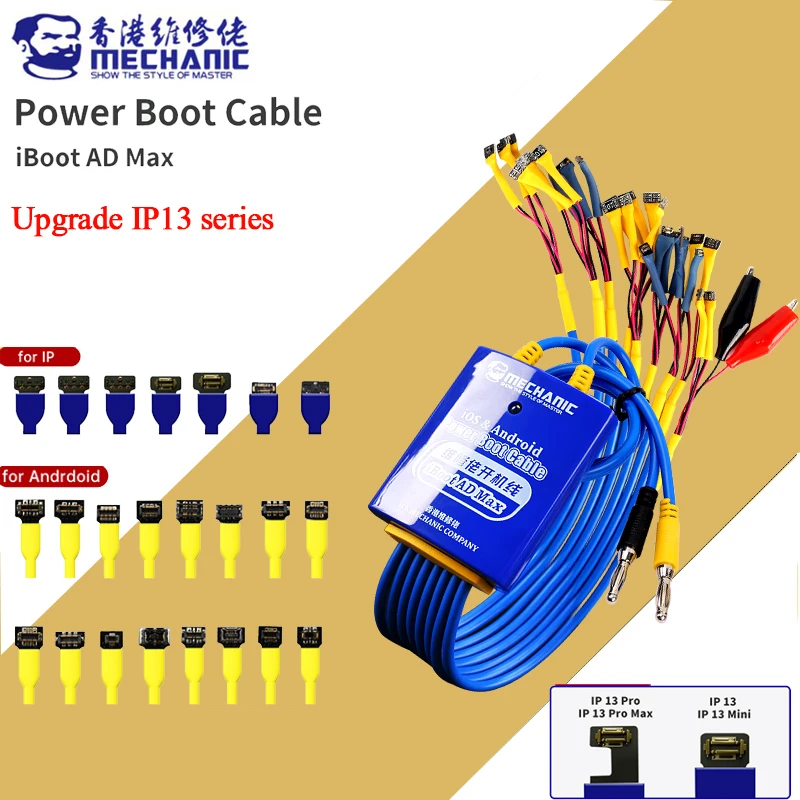 Mechanic Iboot Ad Max Power Supply Test Cable Android One Button Boot Control Line For Samsung Huawei For Iphone 5-13Pro Max