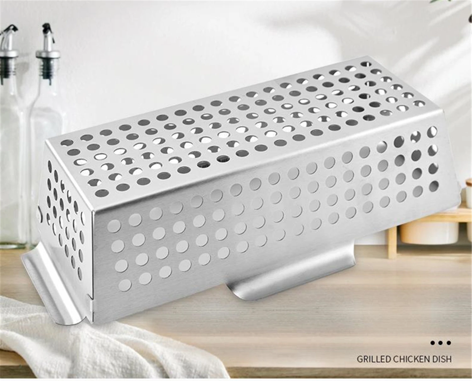 Sb570cb75ad05435c857942ee39562ae7R Vegetable Grill Basket Stainless Steel BBQ Leaky Frying Food Holding Pan Outdoor Barbecue Tools and Gadgets Mallzona