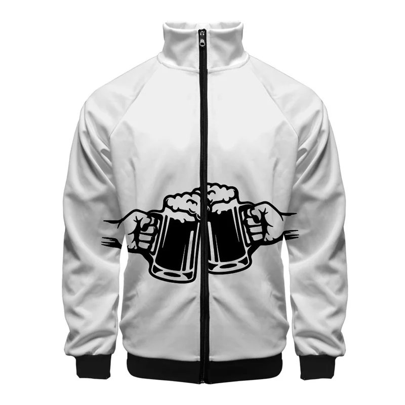 thumbnail image 1 of Chaqueta con estampado 3D de cerveza para hombre, ropa de calle moderna, abrigo de manga larga de gran tamaño, chaquetas con cremallera para exteriores, ropa Harajuku para niños, 1 of 5
