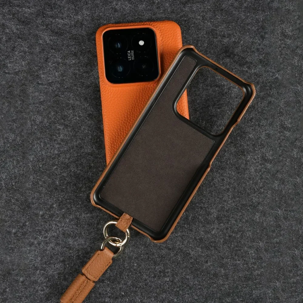 Cowhide Genuine Leather Case for Xiaomi 14T Pro 14T 14pro 13pro 11T 13Ultra Strap Crossbody Lanyard Phone Cover Coque,phone case,phone waterproof case,leather phone case,phone protector cover